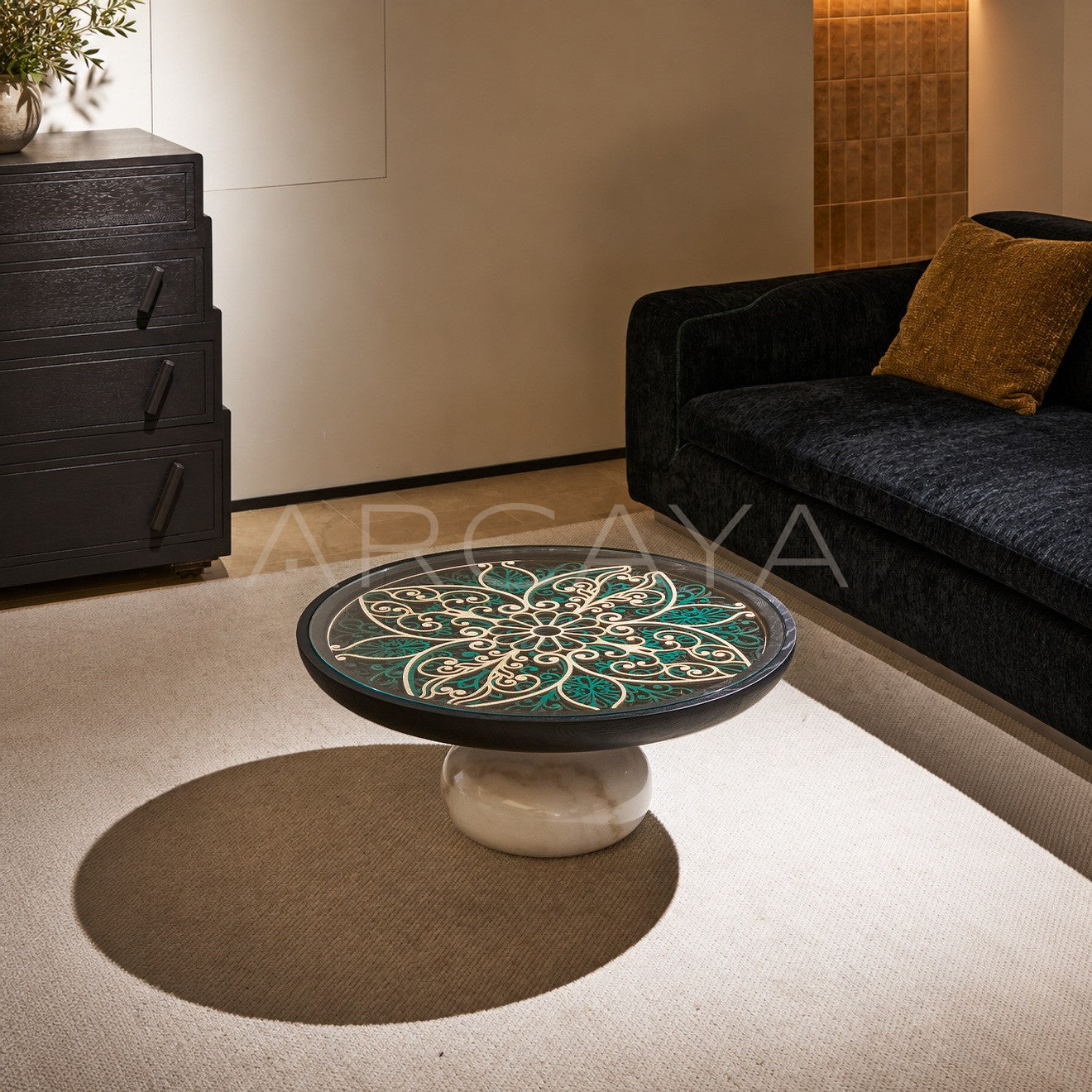 Carved Sculptural Art Coffee Table