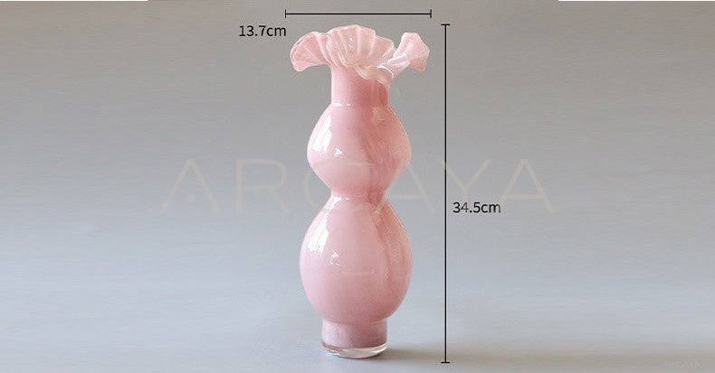 French Mid Century Glass Vase - scene