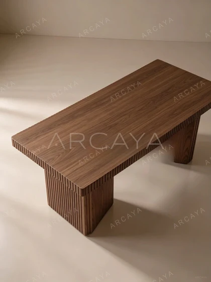 Fluted Oak Dining Table — view 05