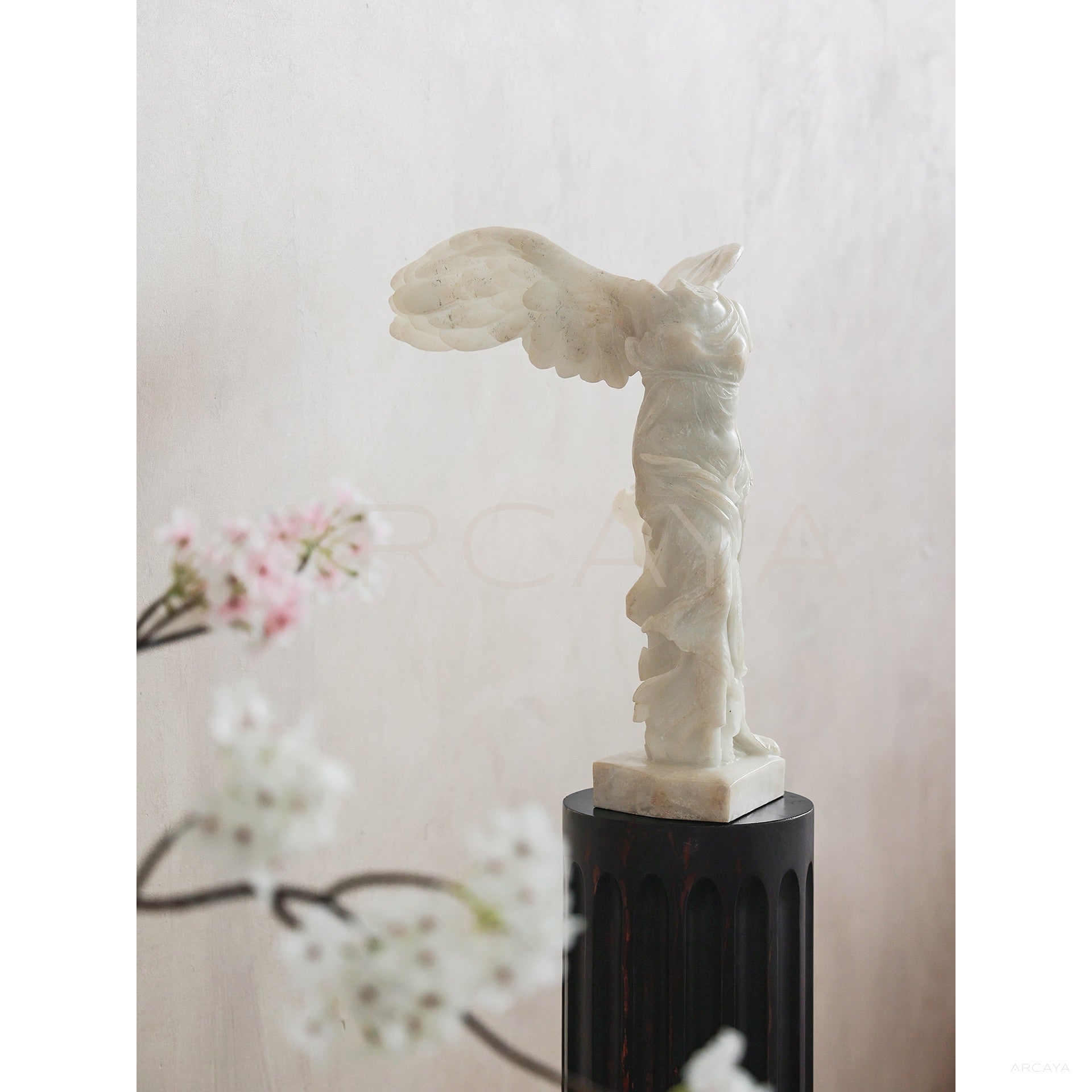 Faux Jade Winged Victory Sculpture