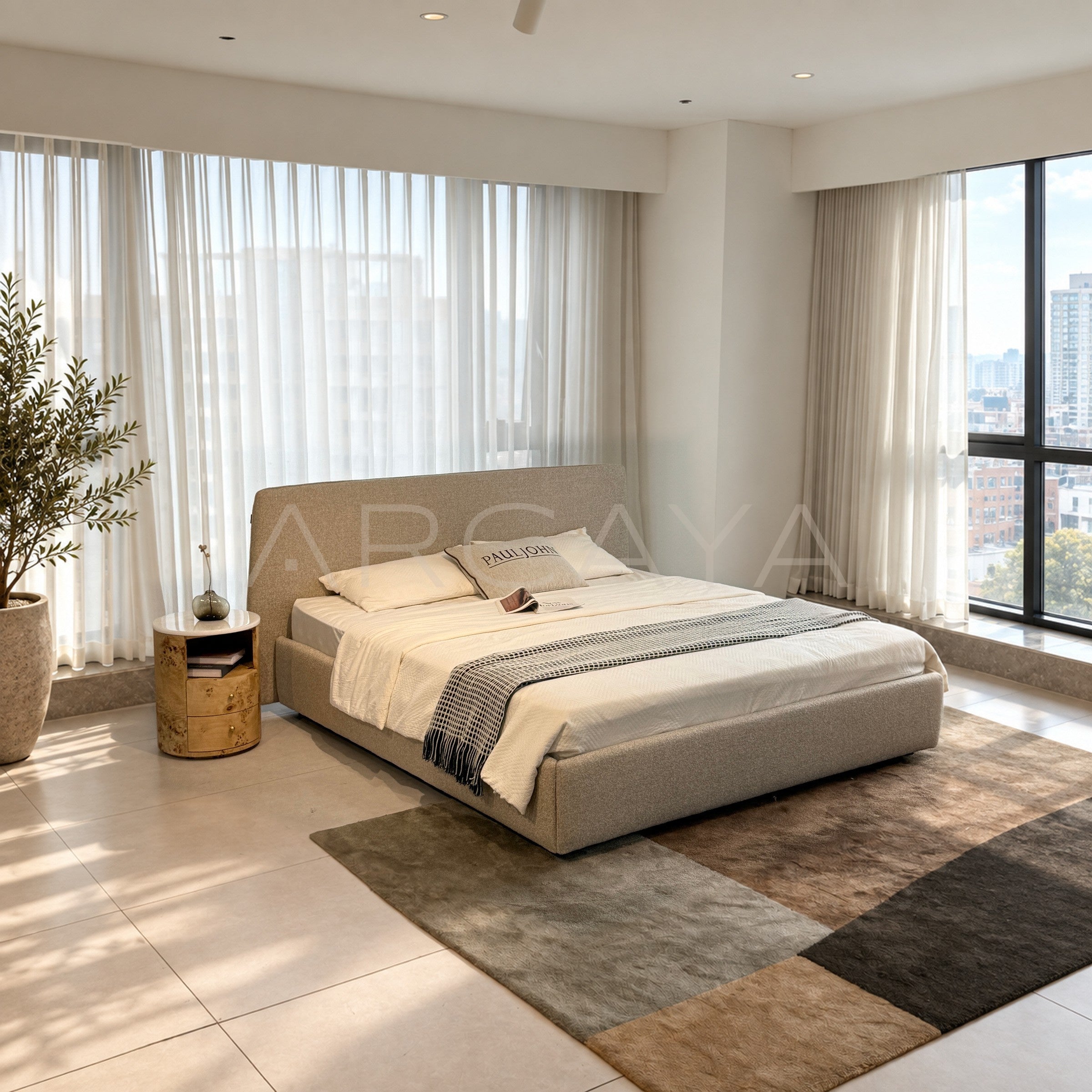 Minimalist Cotton Linen Bed - main
