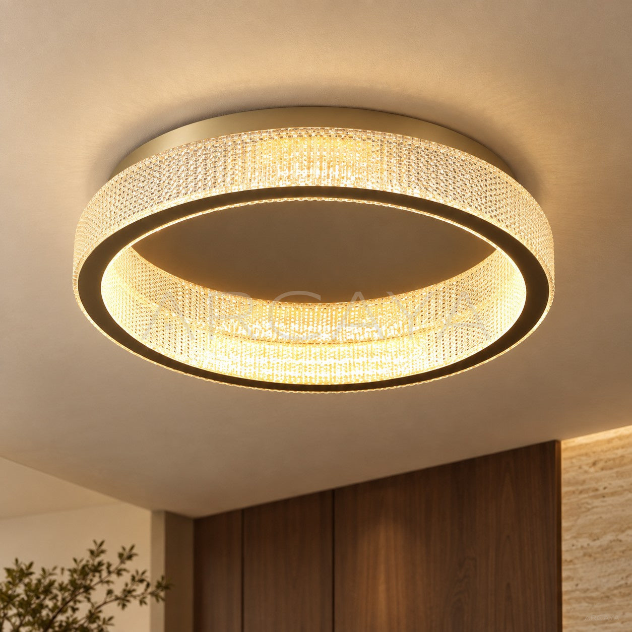 Textured Gold Ring Ceiling Light 60188 - main