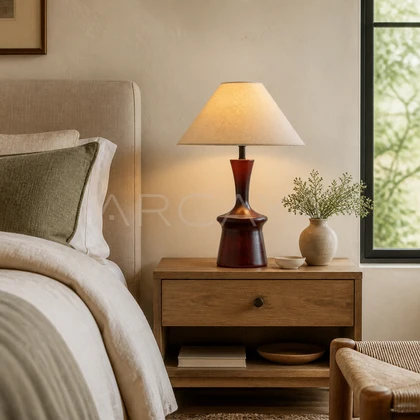 Coralie Hollow Table Lamp — styled interior view 01