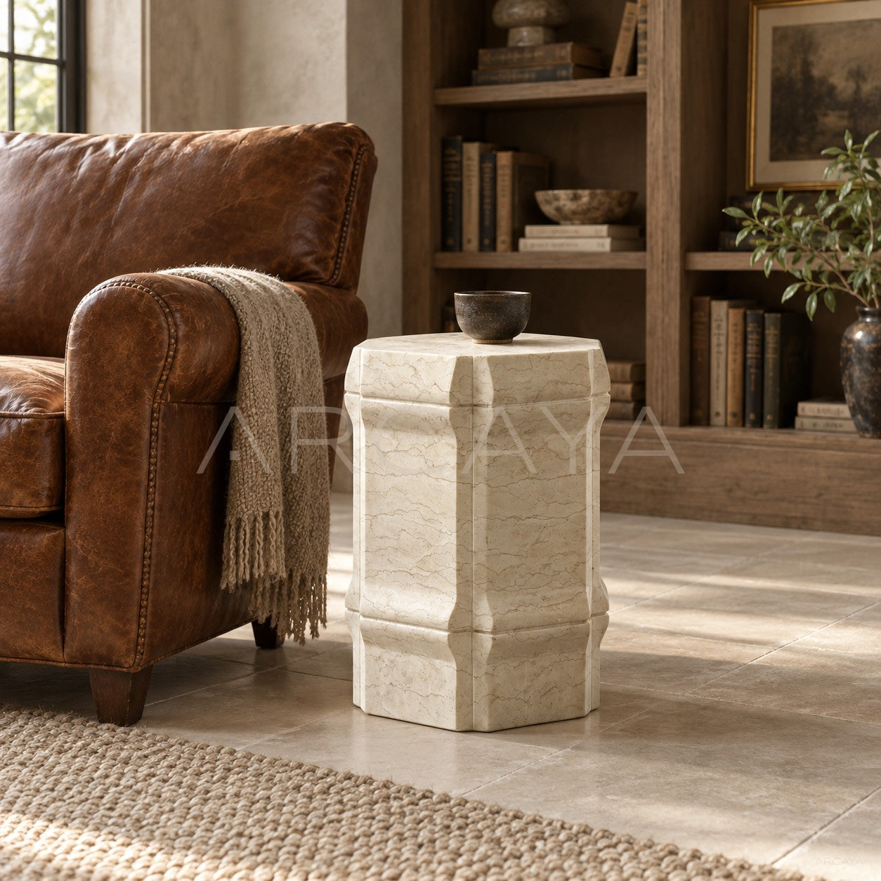 Aston Zhucong Bamboo Cong Piece — Side Table - scene