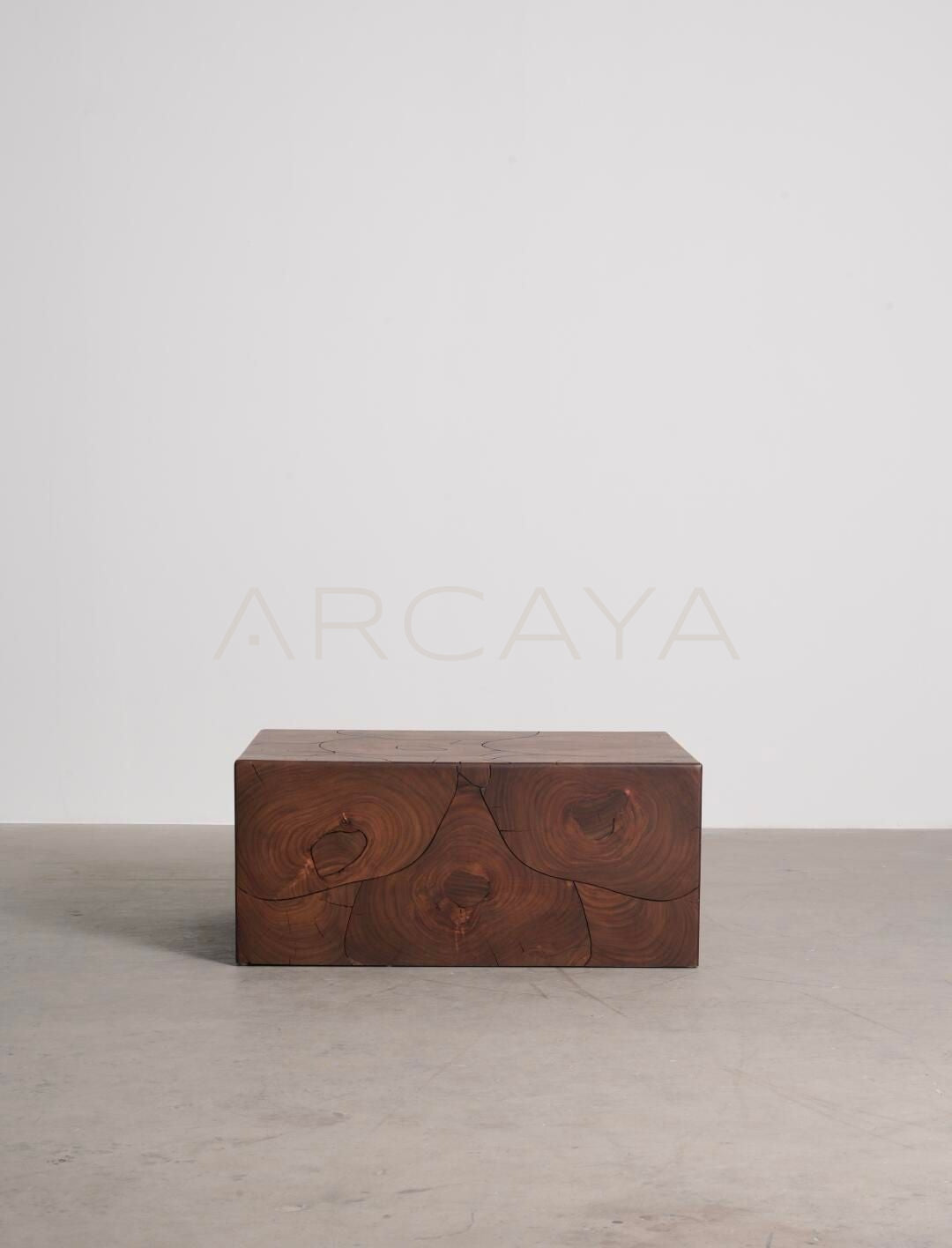 Wood Grain Patchwork Art Side Table - scene