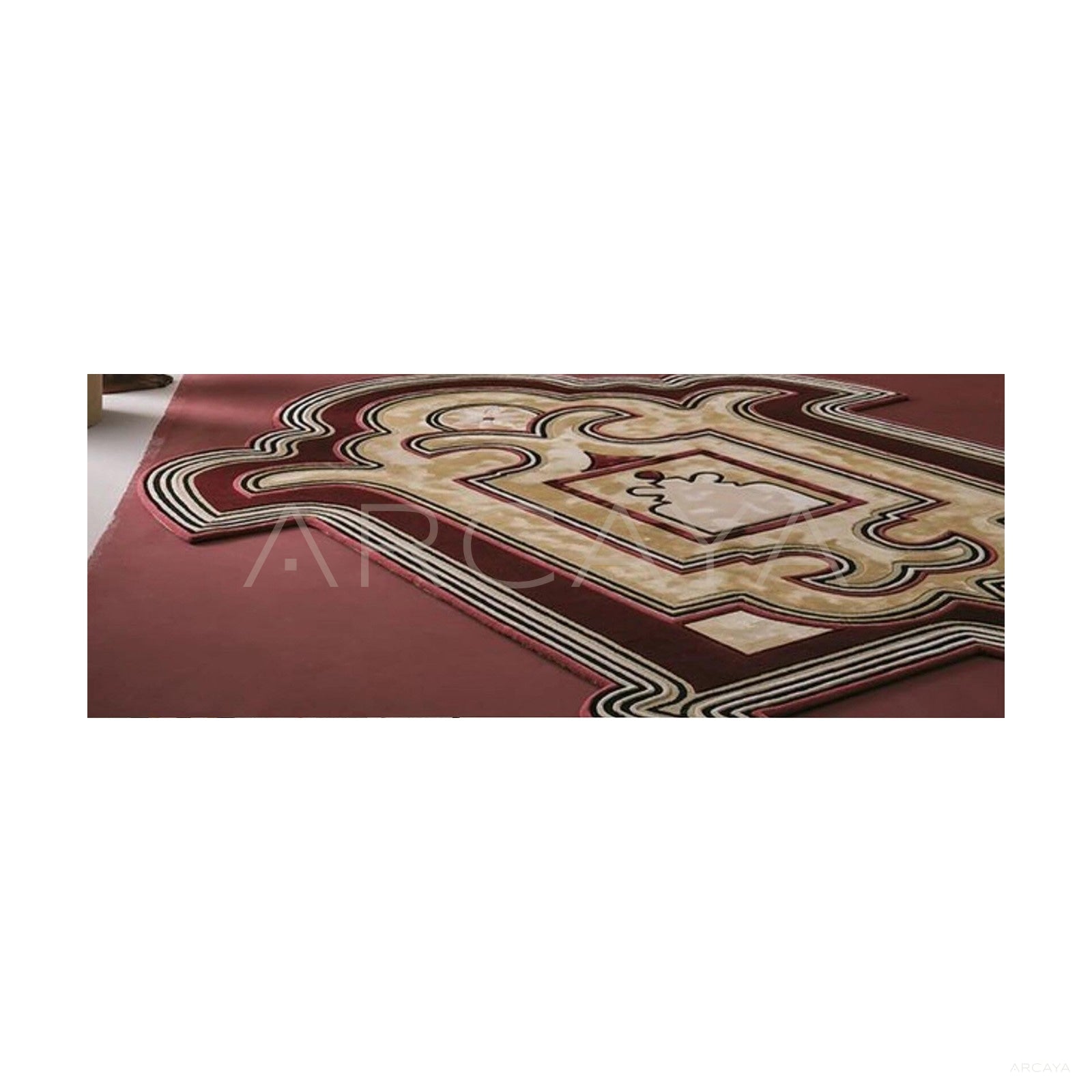 Red Beige Classic Rug Detail Dsm P049 Floor