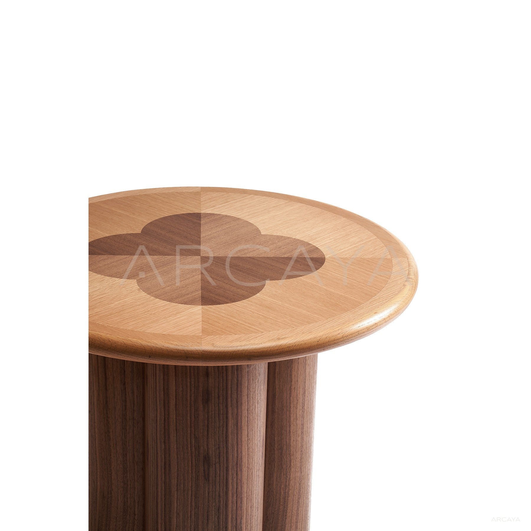 Marquetry Drum Column Side Table - scene
