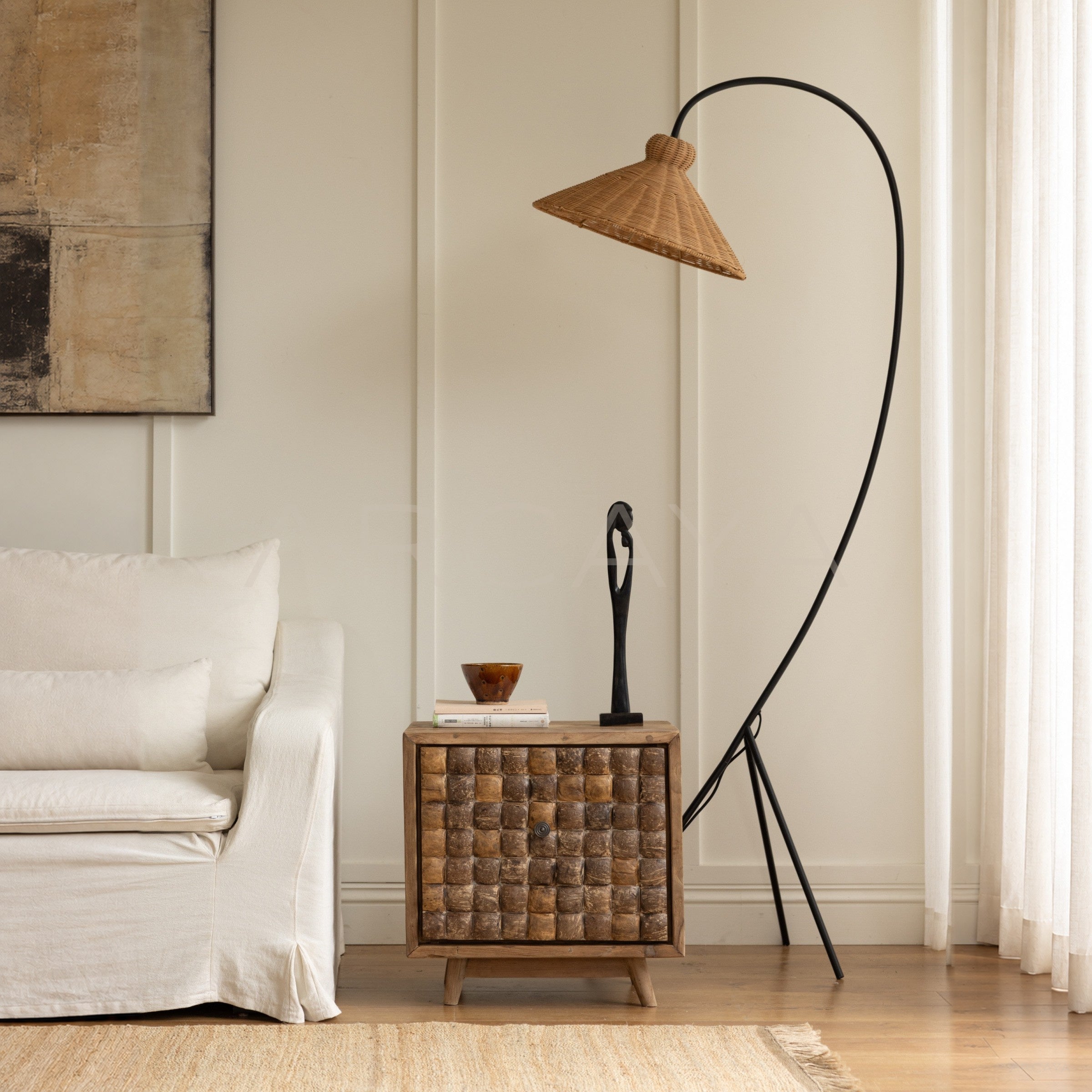 Coco Coconut Shell Reclaimed Wood Cabinet