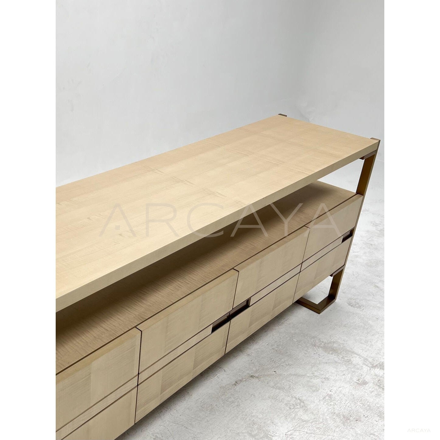 Italian Veneer Metal Frame Tv Stand - scene
