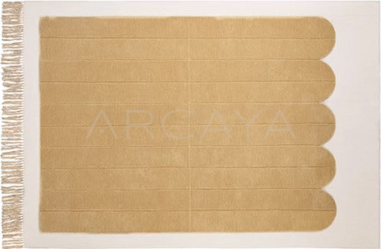 Light Yellow Stripe Fringe Rug Dsm P030 F