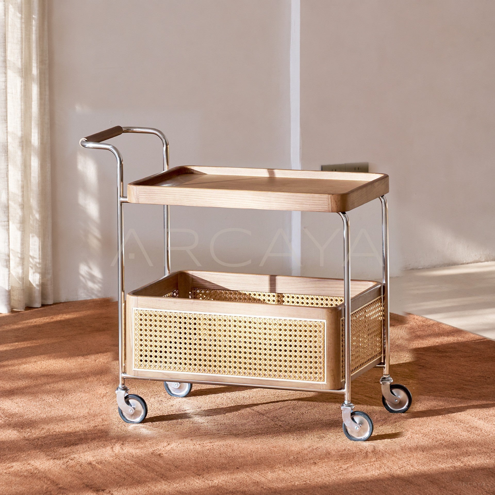 Rattan Mobile Trolley — Storage