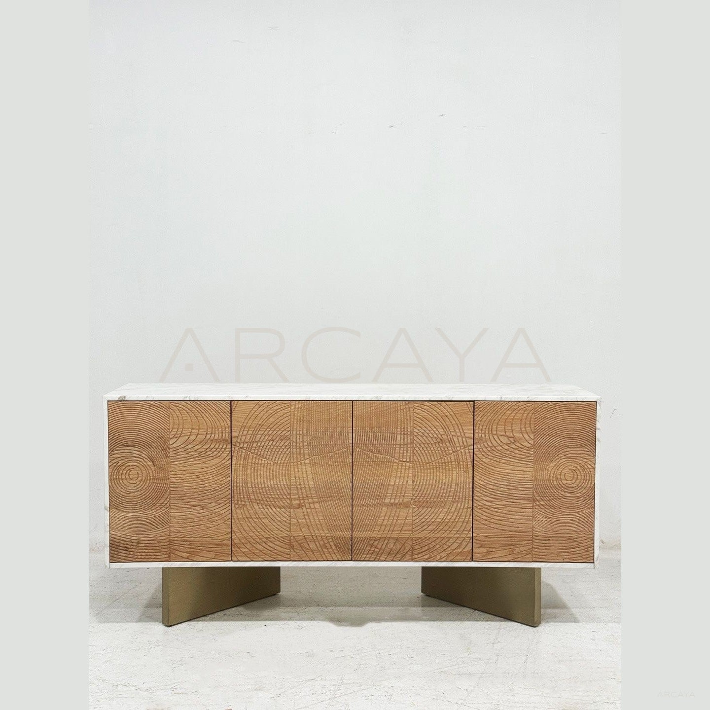 Tree Ring Carved Sideboard