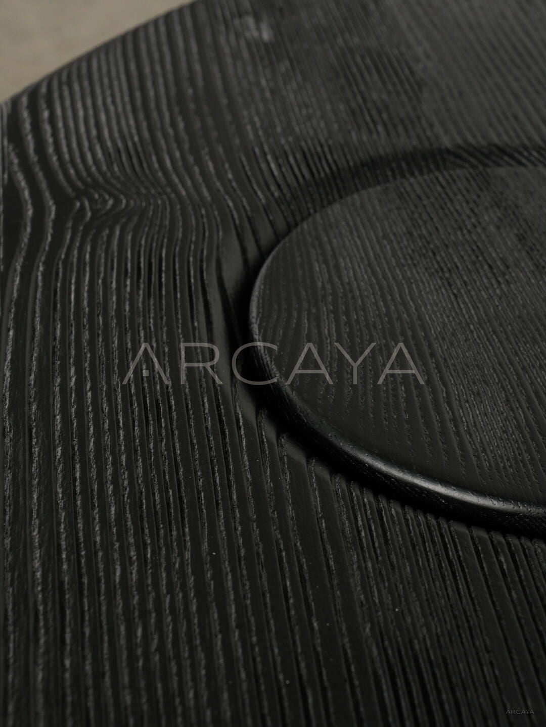 Ink Black Textured Coffee Table - detail