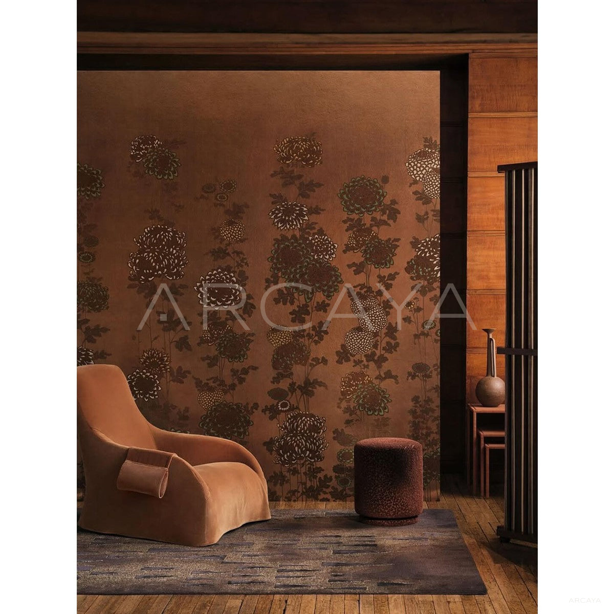 Mid Century Dark Textured Rug