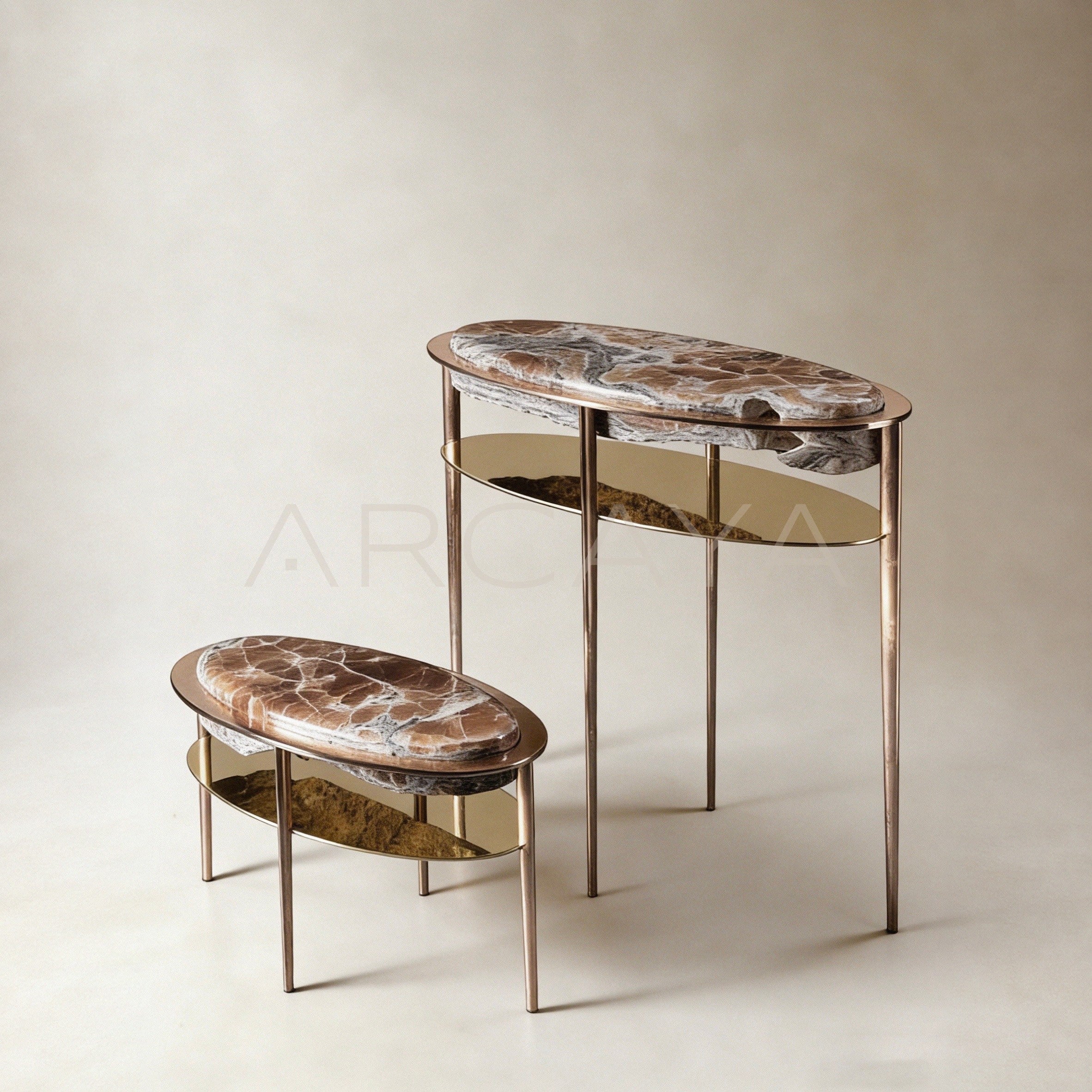 Aston Hand Forged Stone End Table