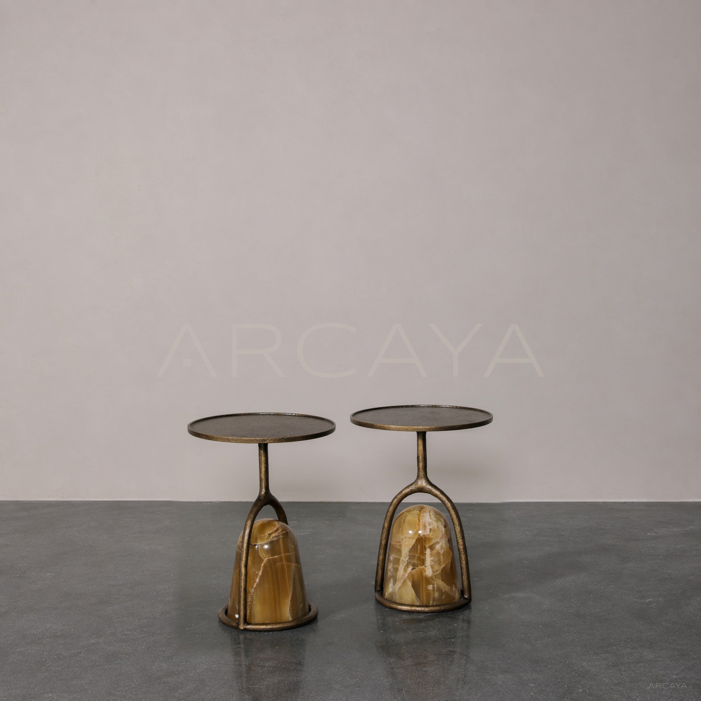 Raw Stone Sculpture Nesting Side Table