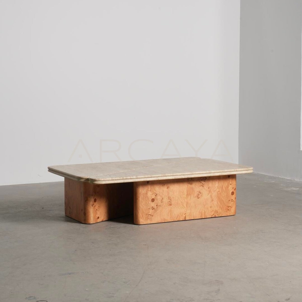 Raw Travertine Burl Coffee Table