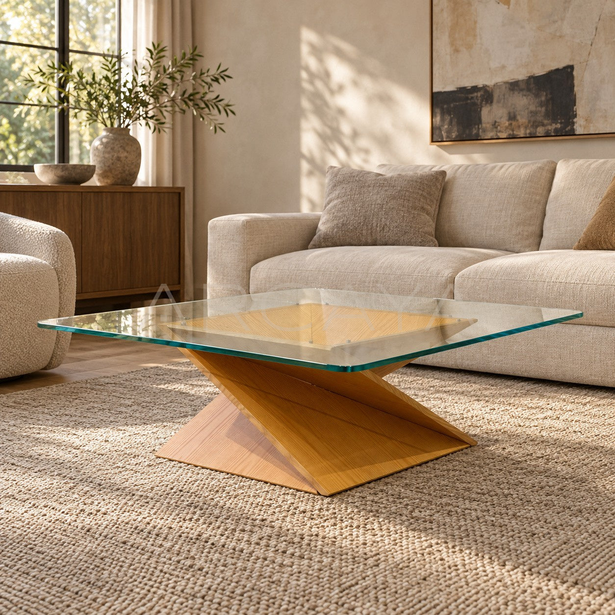 Light Color Small Space Coffee Table - scene