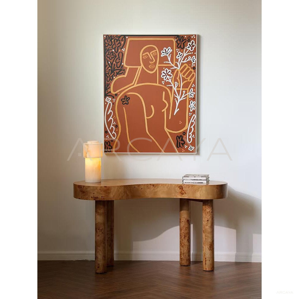 Burl Veneer Side Table - scene
