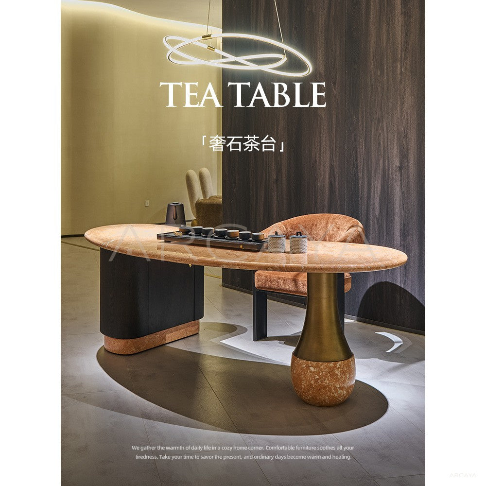 Irregular Tea Table With Cabinet in detail