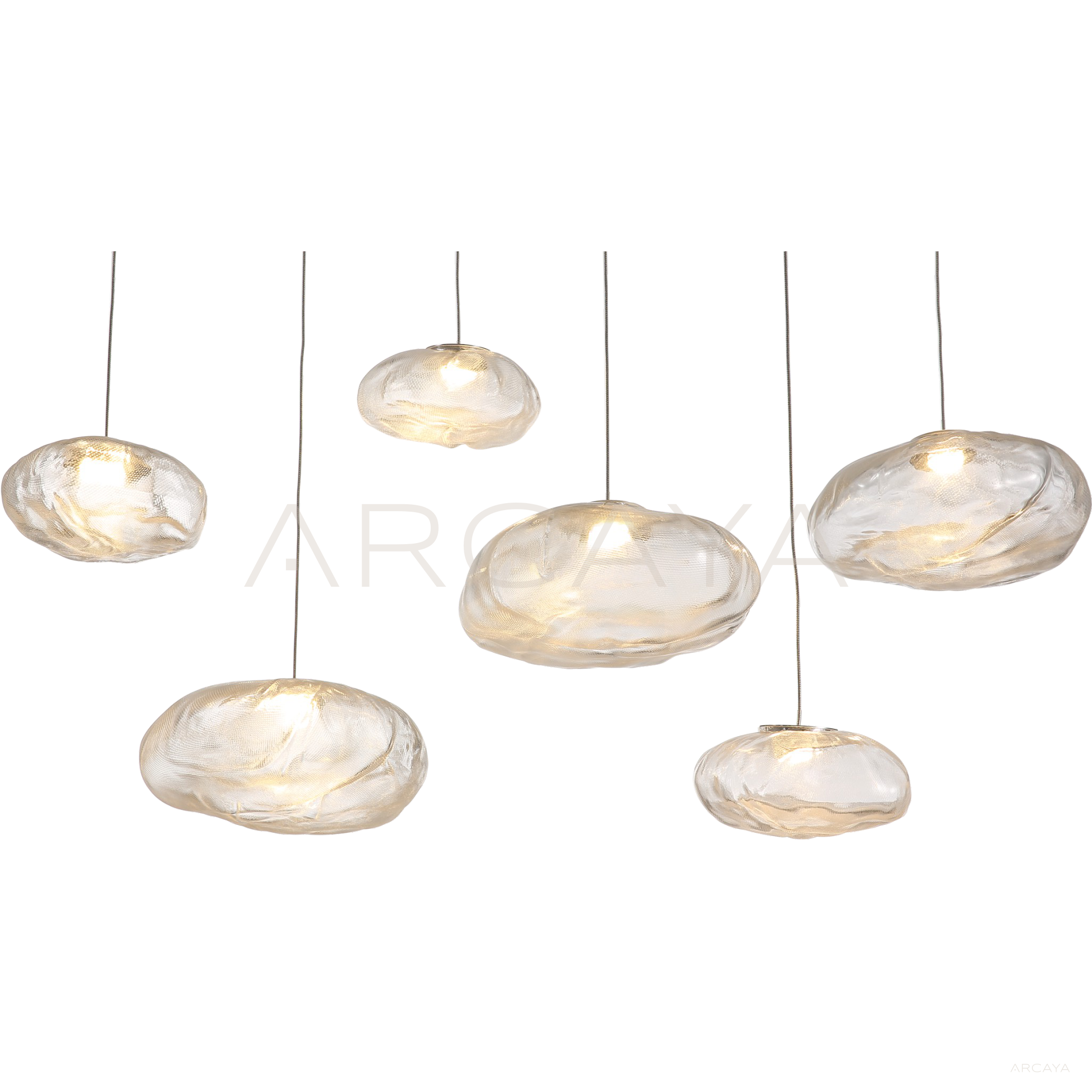Stone Texture Glass Pebble Pendant Light 80542