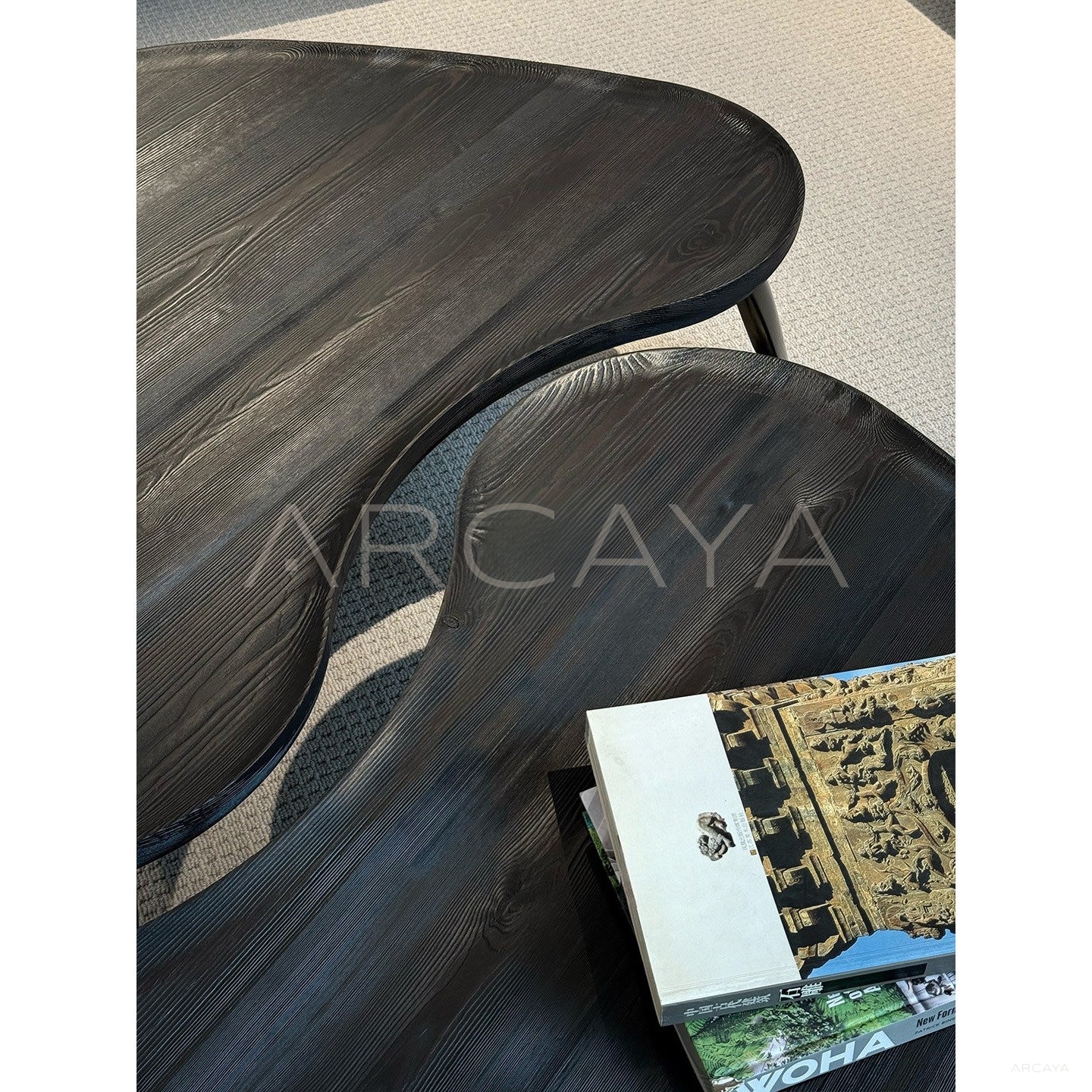 Irregular Solid Wood Coffee Table - scene