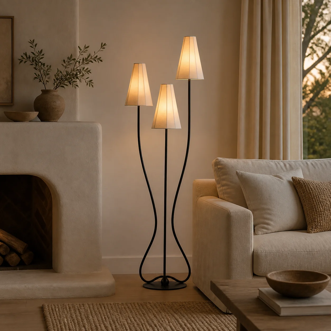 Dorian Vale Floor Lamp in a finished interior.
