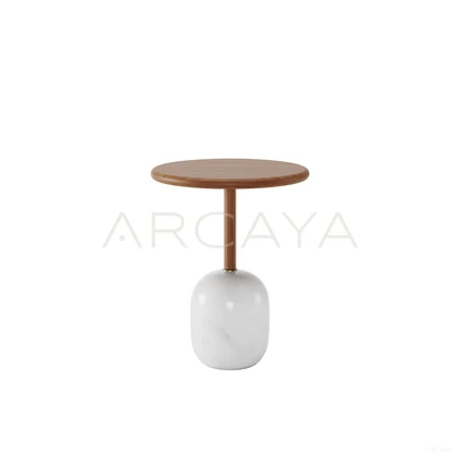Bottini Marble Wood-Grain Side Table — view 02