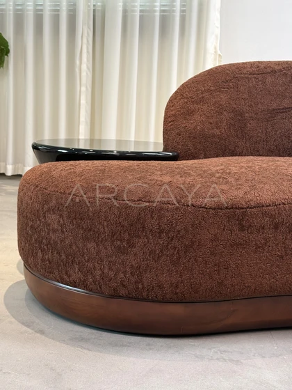 Amara Linen Curved Sofa - product view 05