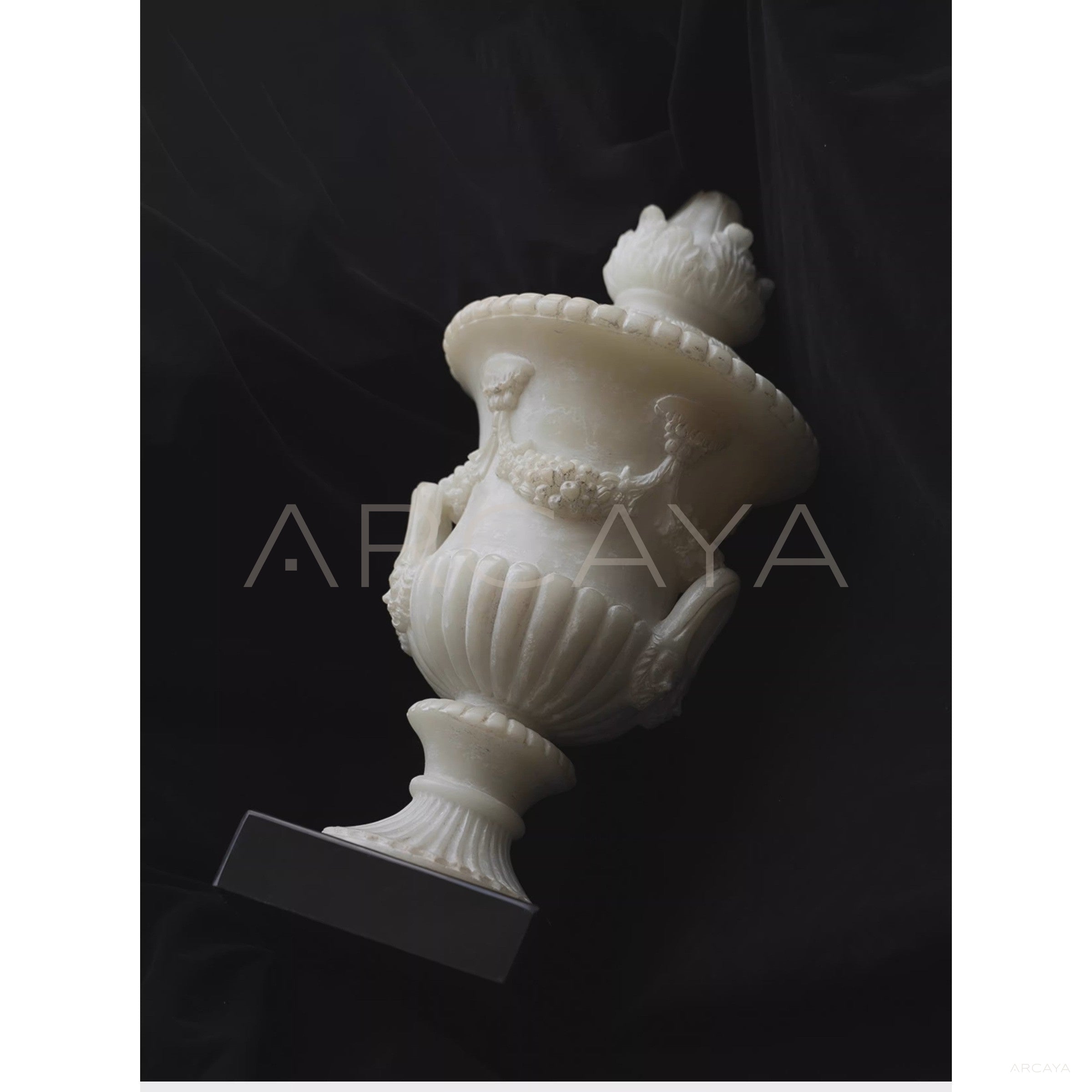 Faux Jade Carved Lidded Jar - scene
