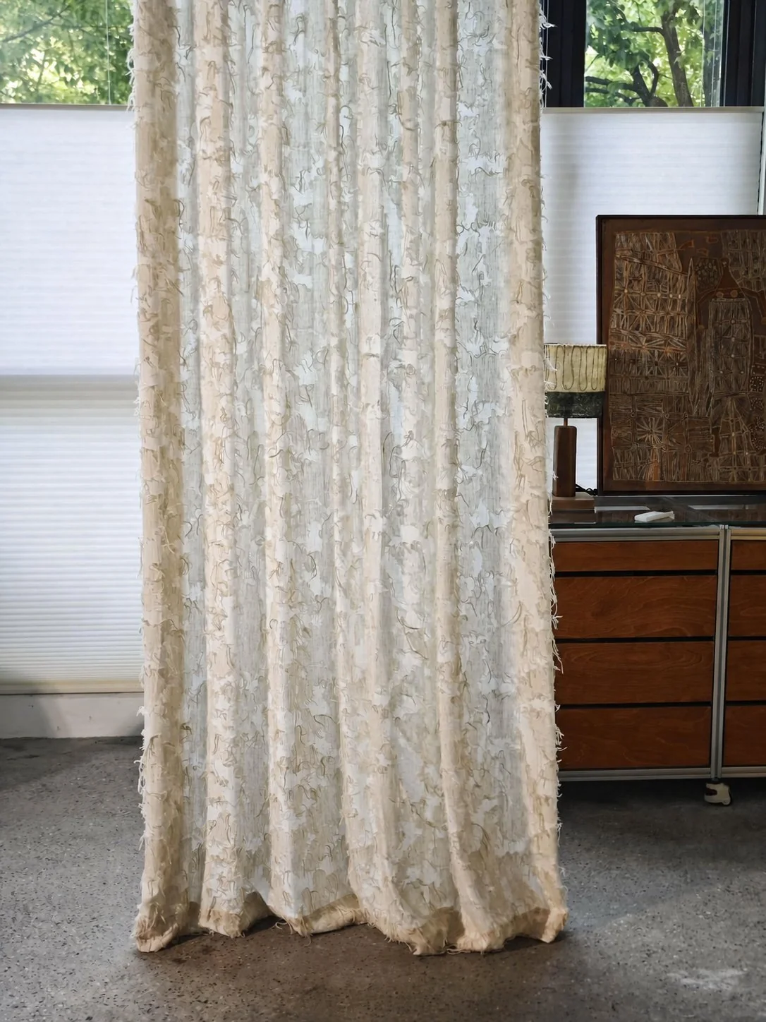 Pearl Oak Curtain Panel in a finished interior.