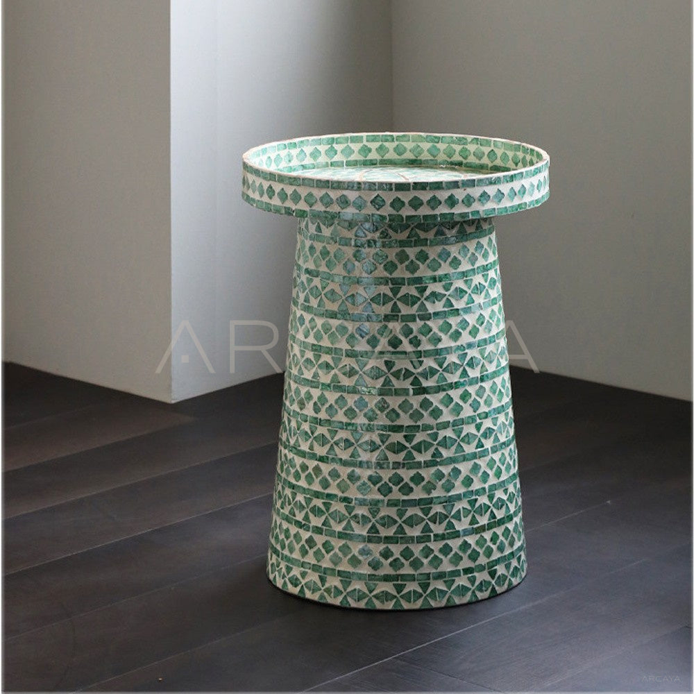 Nanyang Shell Inlay Mobile Side Table