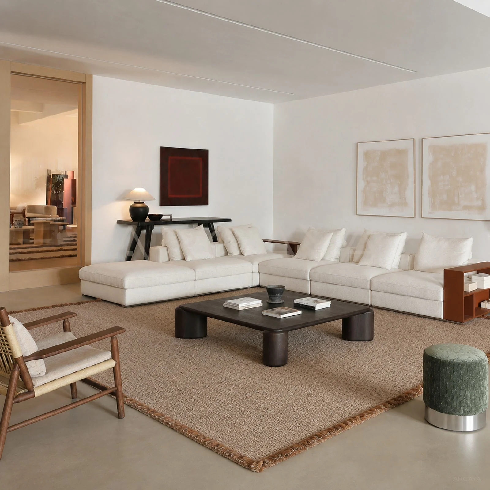 Bellamy Linen Coffee Table - front view 01
