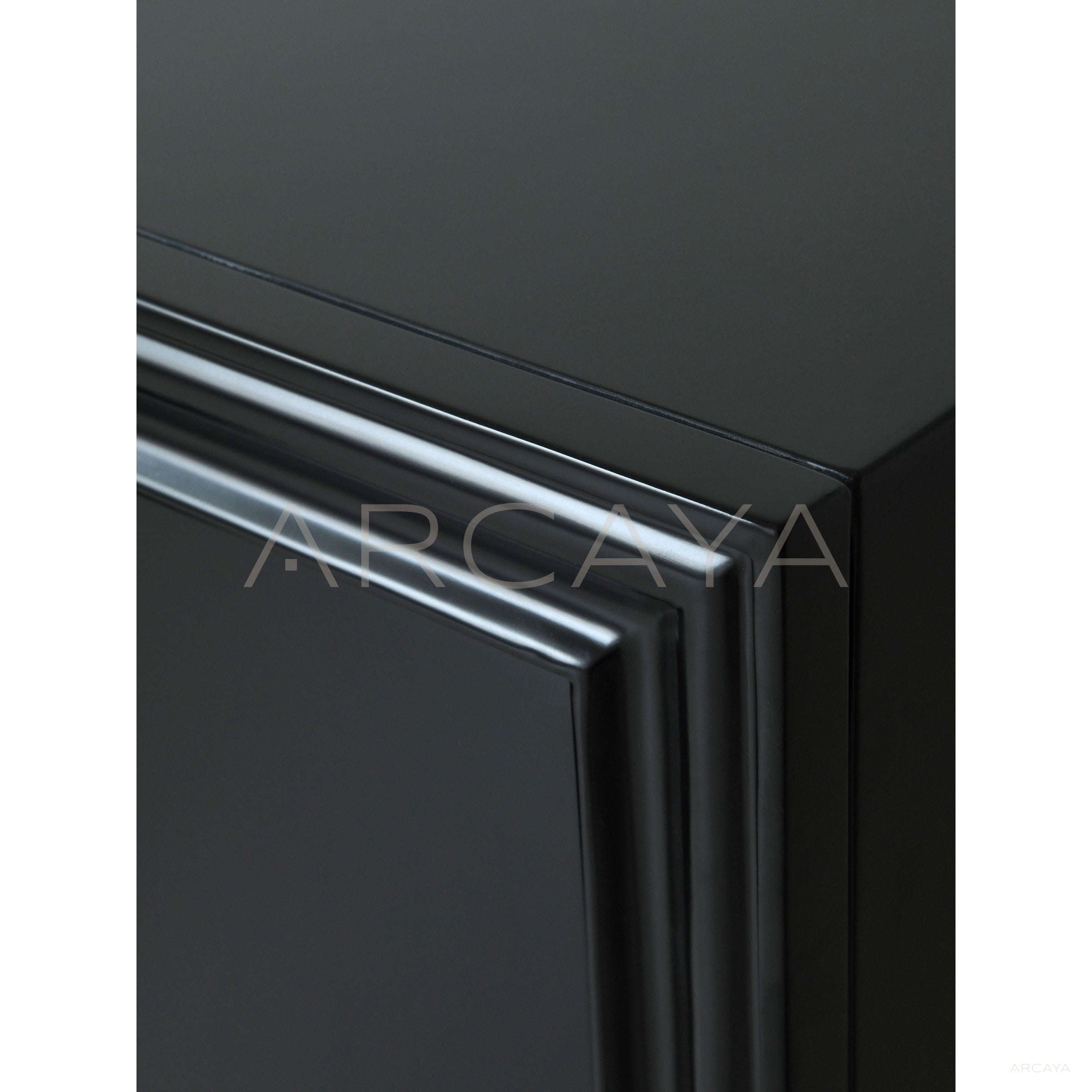 Vintage Minimalist Black Gloss Sideboard - scene