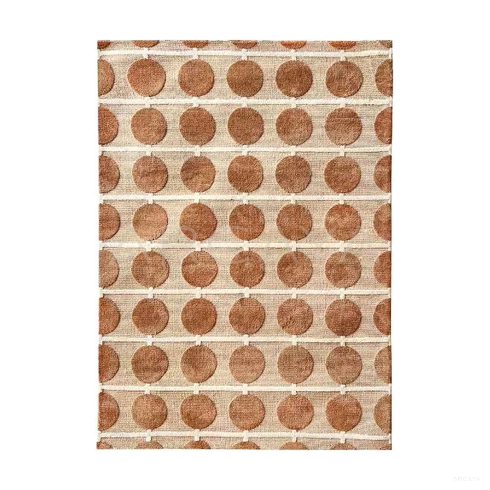 Beige Red Brown Dot Rug Dsm P025 C03 - main