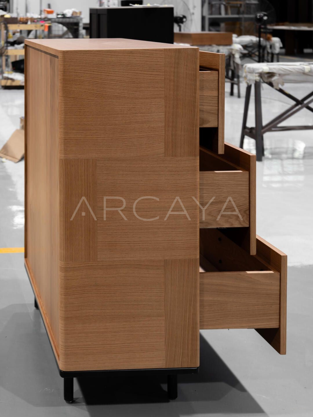 Natural Wood Mid Century Cabinet - scene