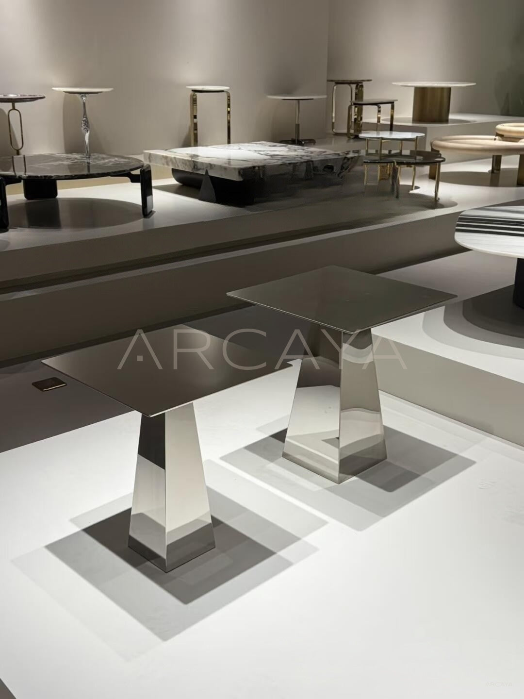 Italian Style Marble Side Table - scene