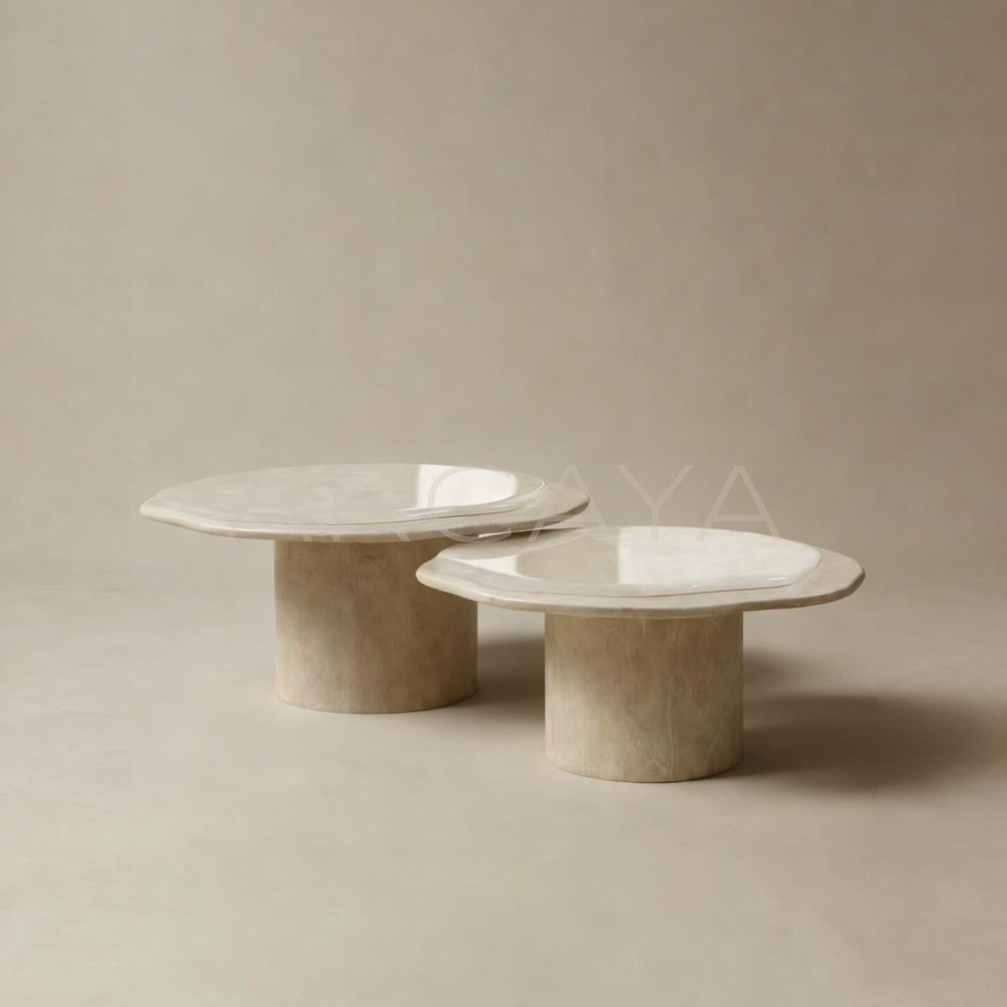 Aston Super White Travertine Piece — Coffee Table