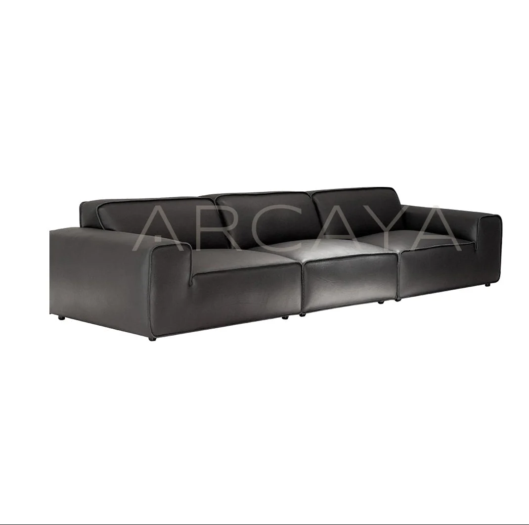 Petra Sienna Straight Sofa - product view on a white background 04