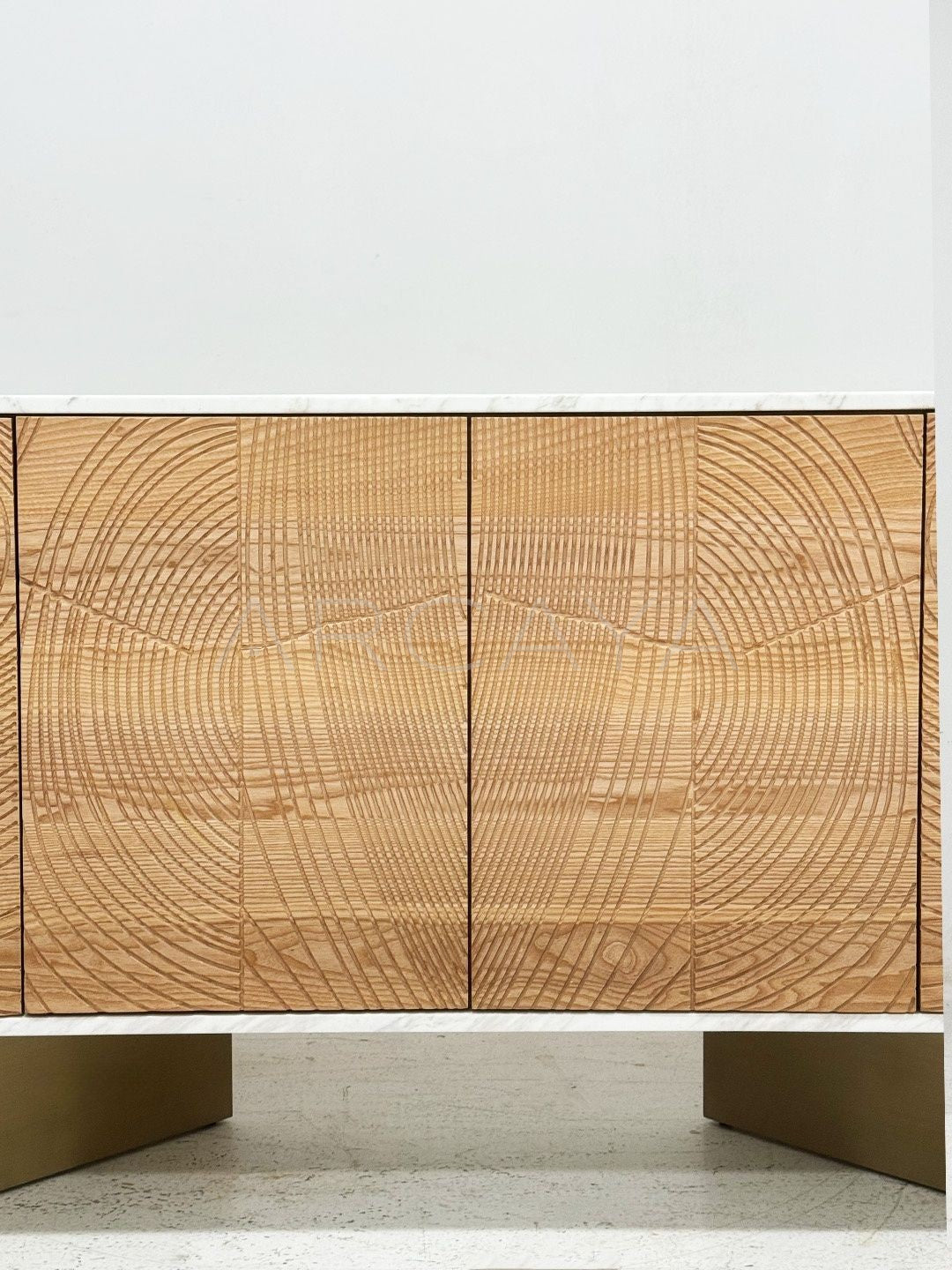 Tree Ring Carved Sideboard - detail