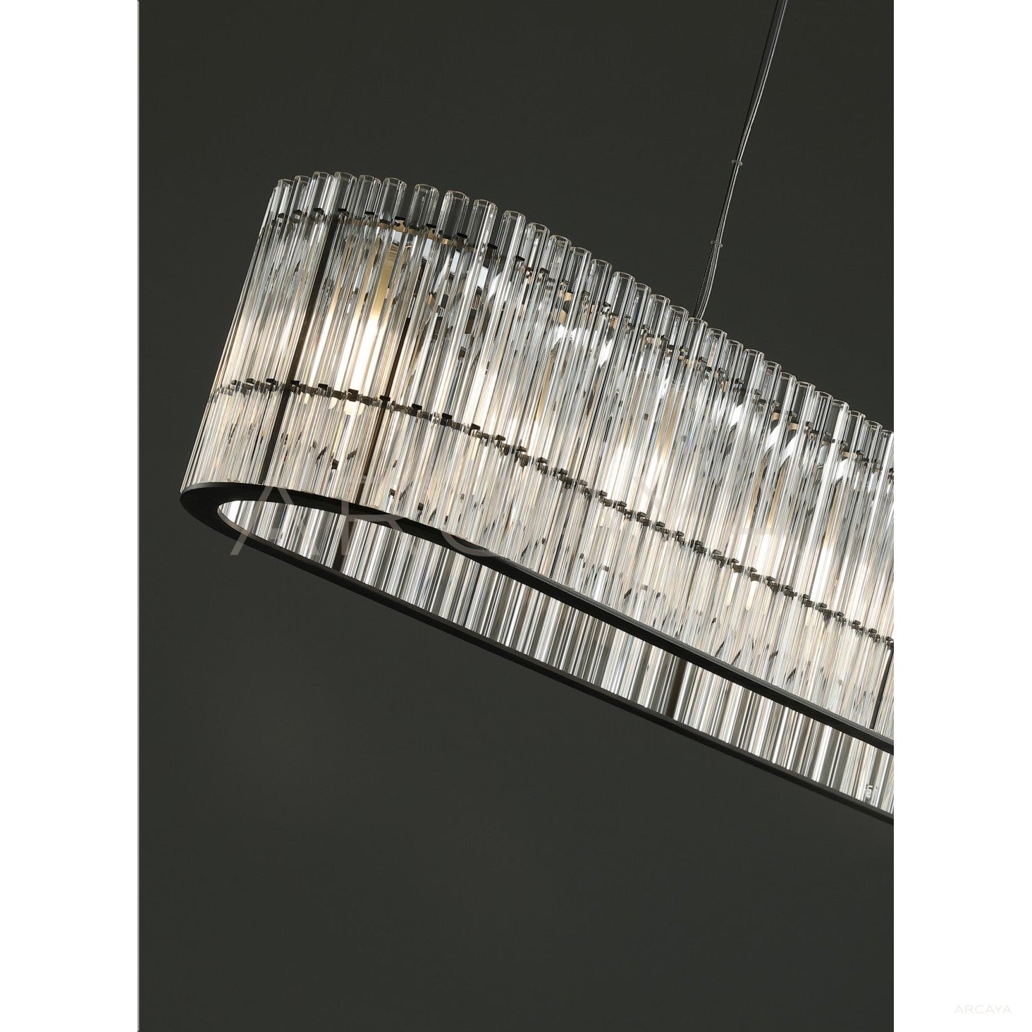Oval Clear Vertical Tube Linear Pendant Light 80566