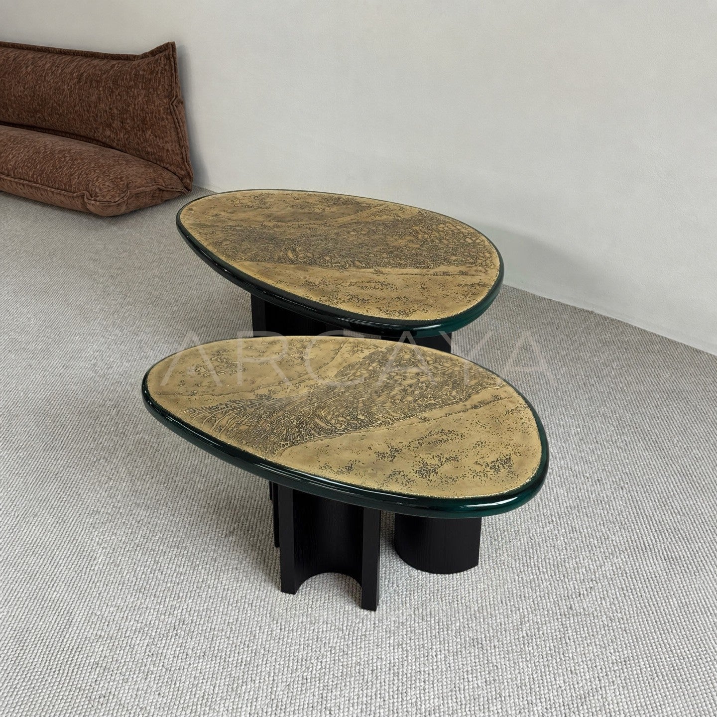 Resin Metal Carved Coffee Table