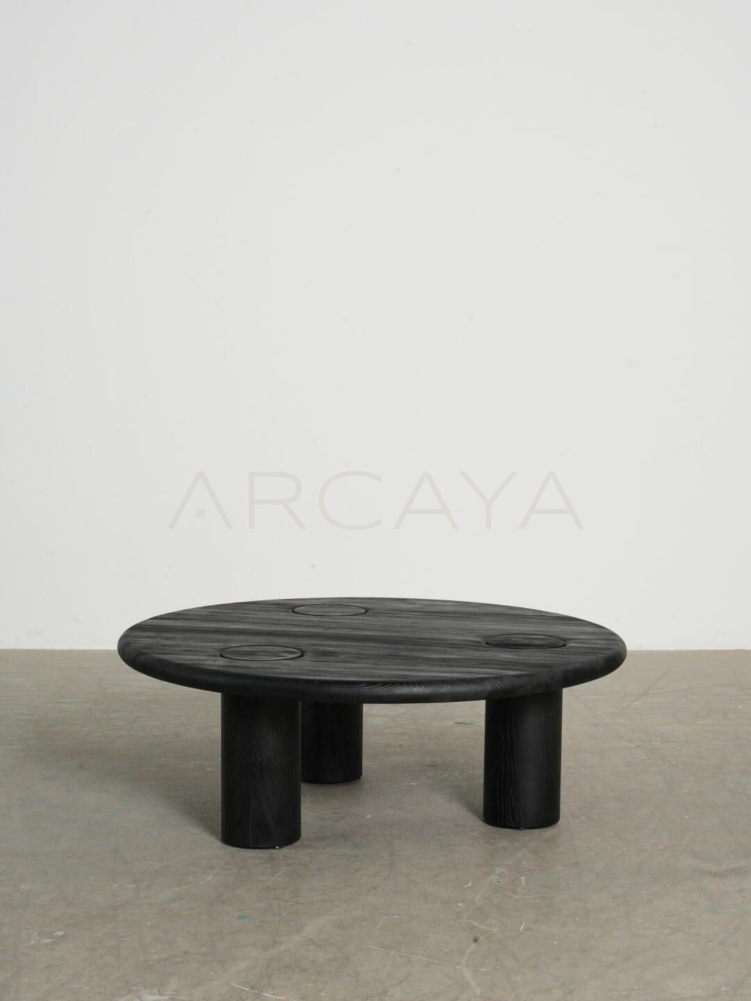 Ink Black Textured Coffee Table - scene