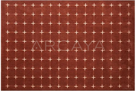 Terracotta Dot Check Rug Dsm P022 F - scene