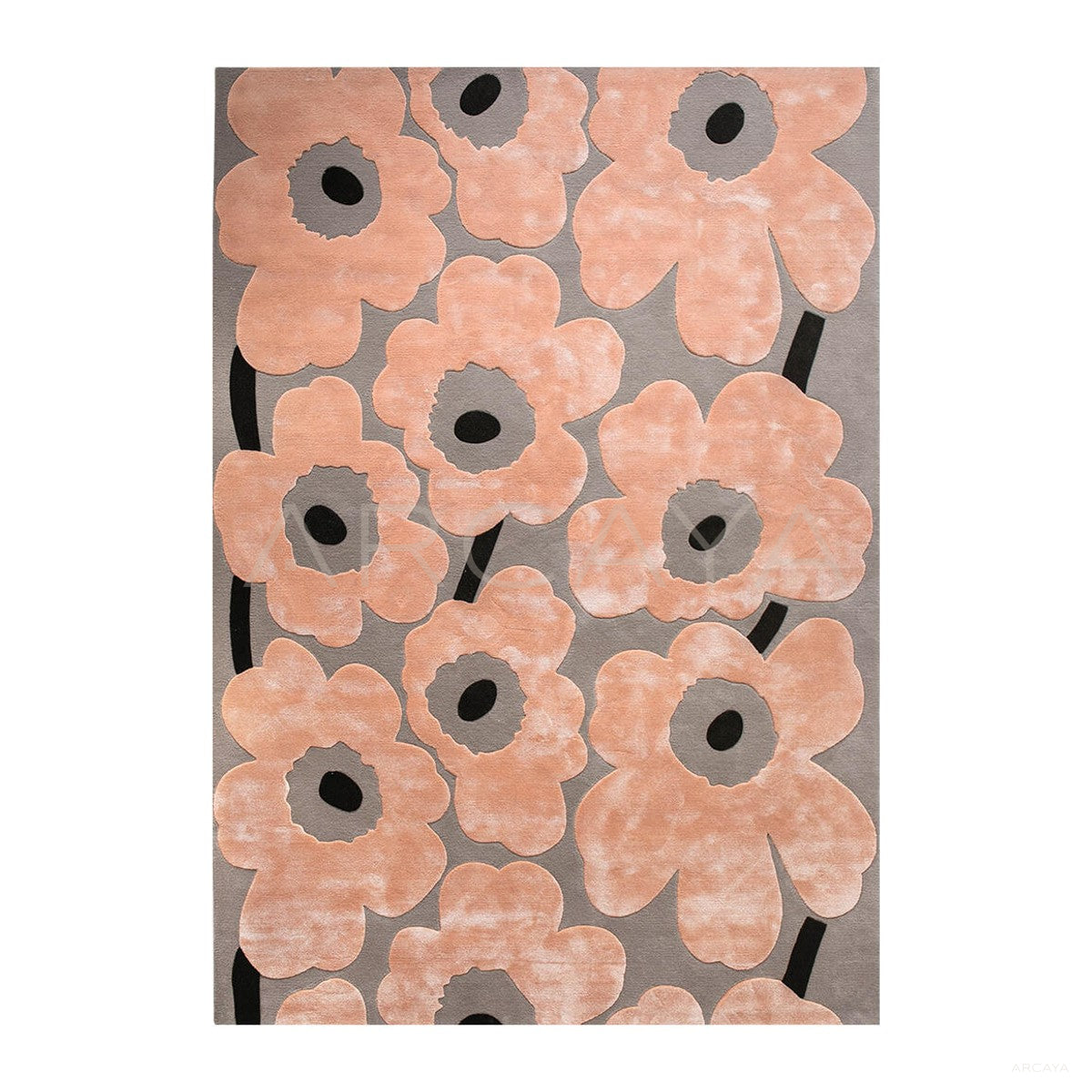 Classic Poppy Flower Rug - scene