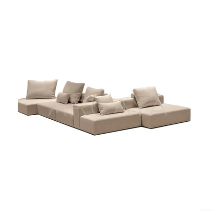 Petra Blanc Straight Sofa - product view on a white background 01