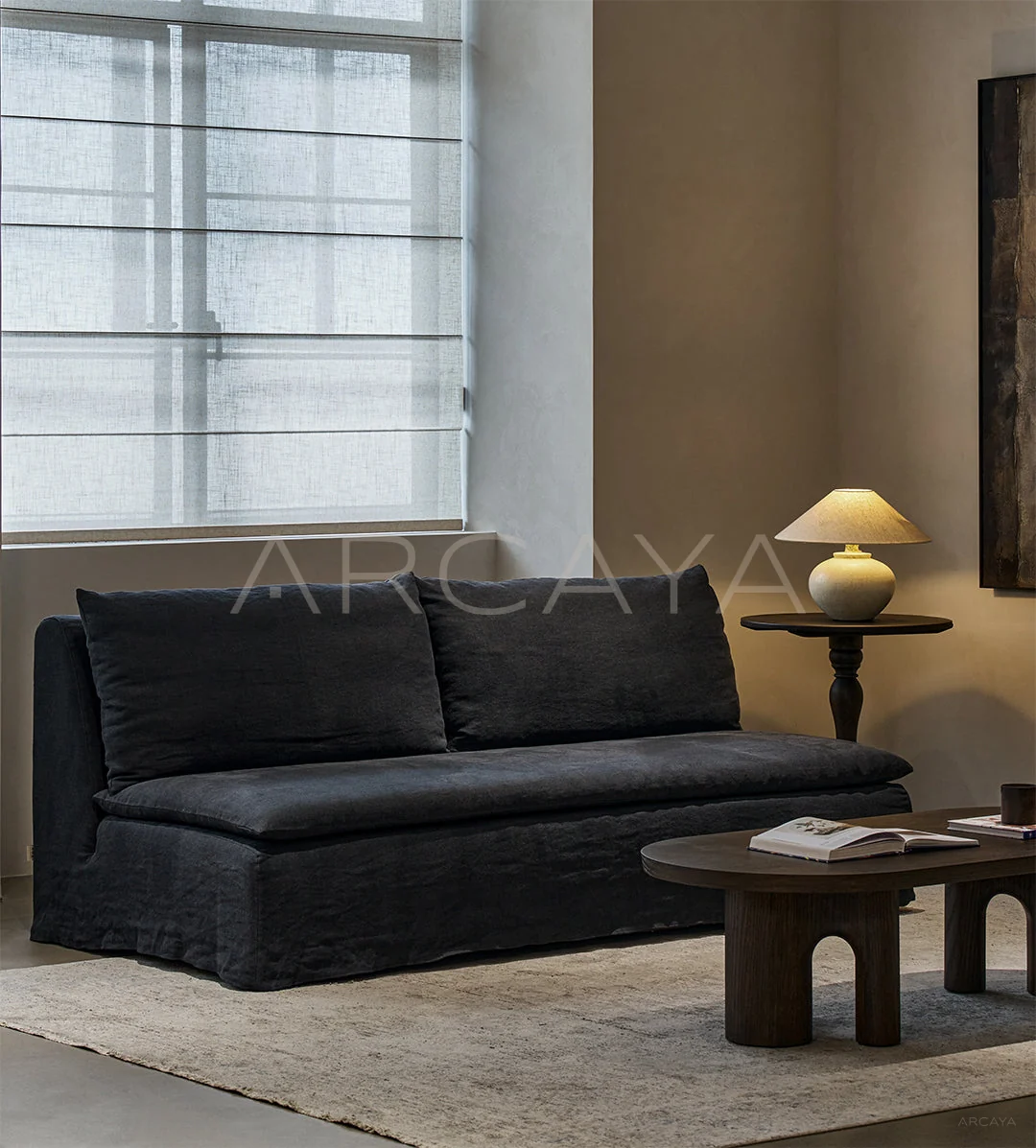 Riva Stone Straight Sofa