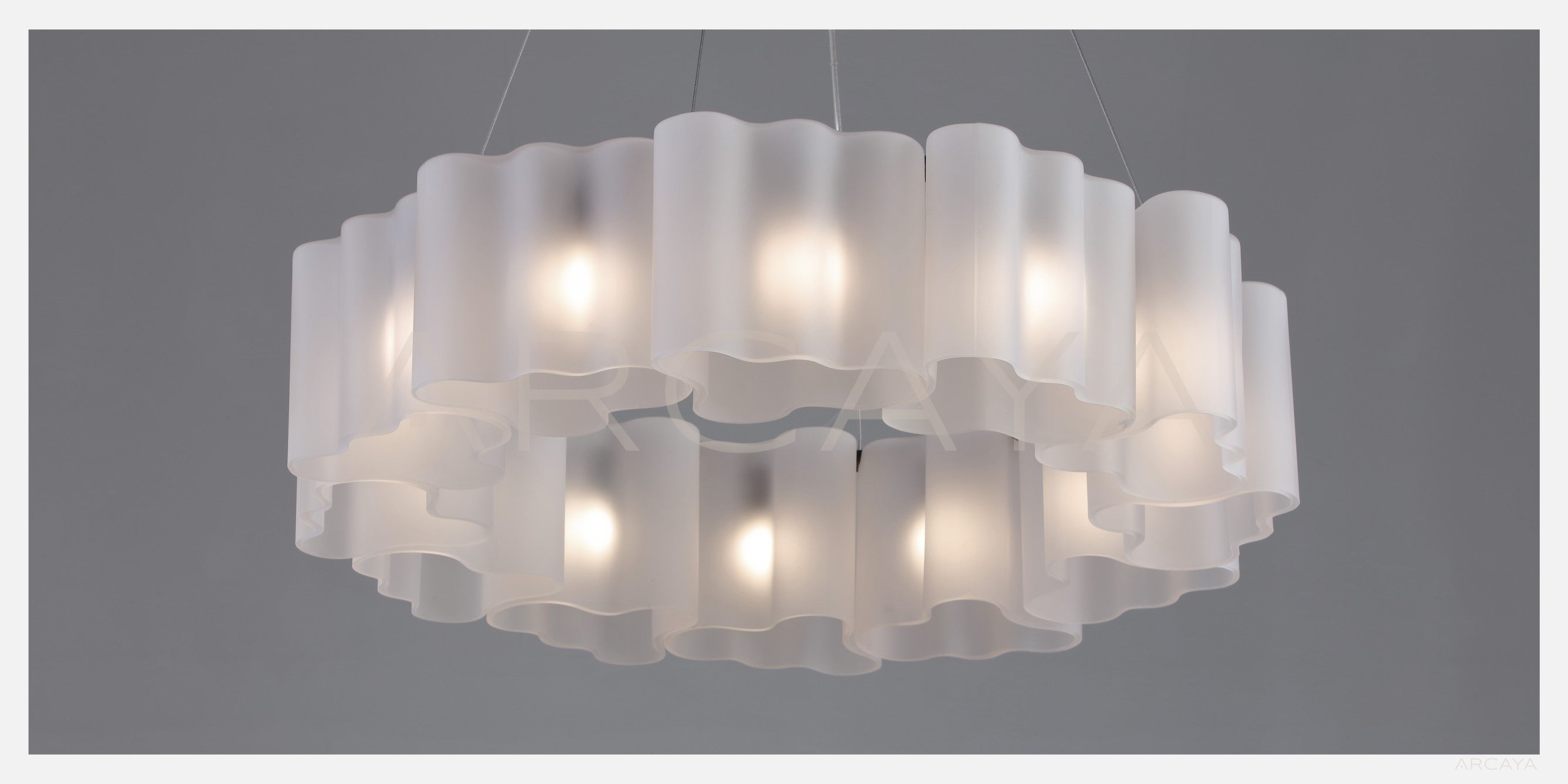 Ripple Glass Ring Round Pendant Light 96290 - scene