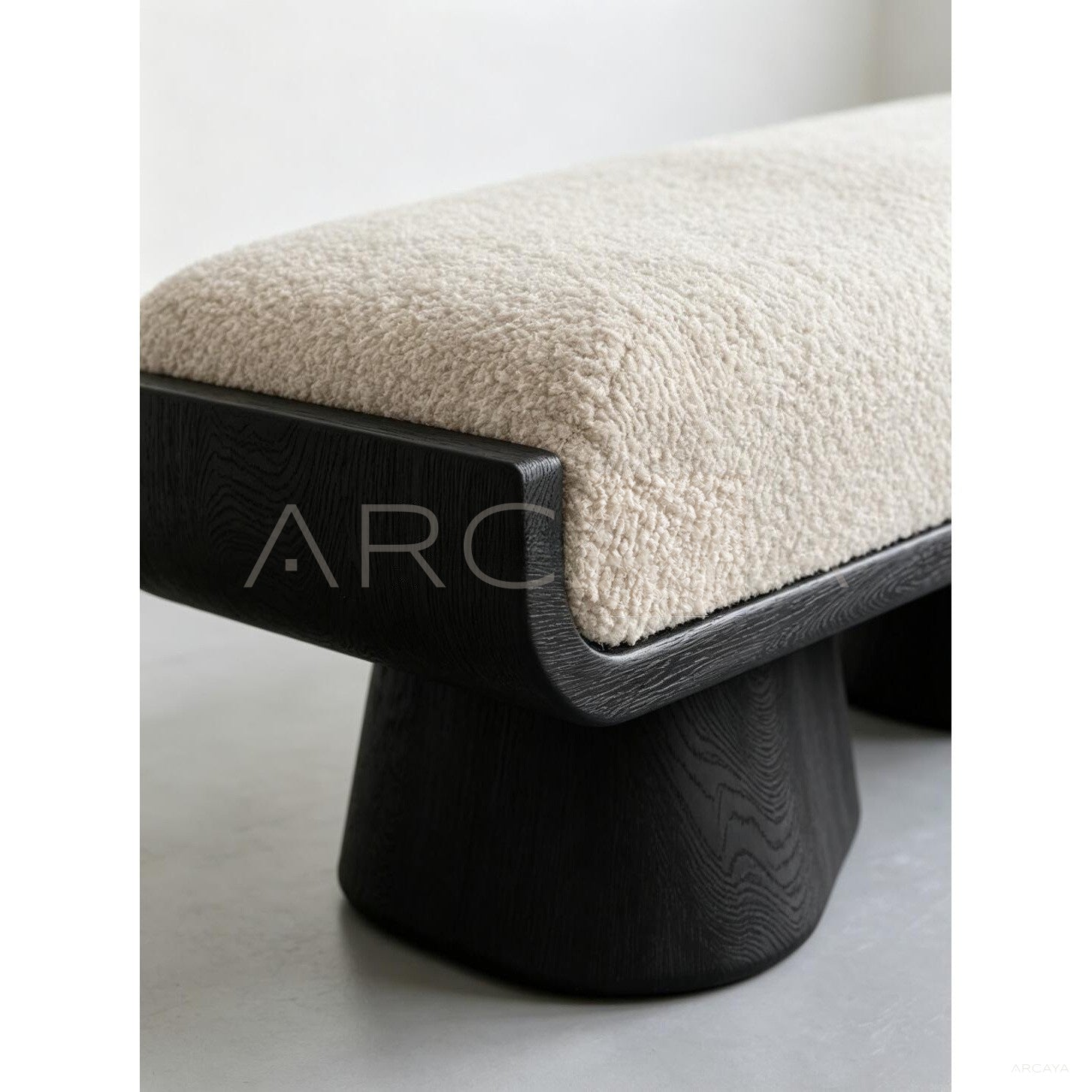 Sculptural Oak Bench - scene