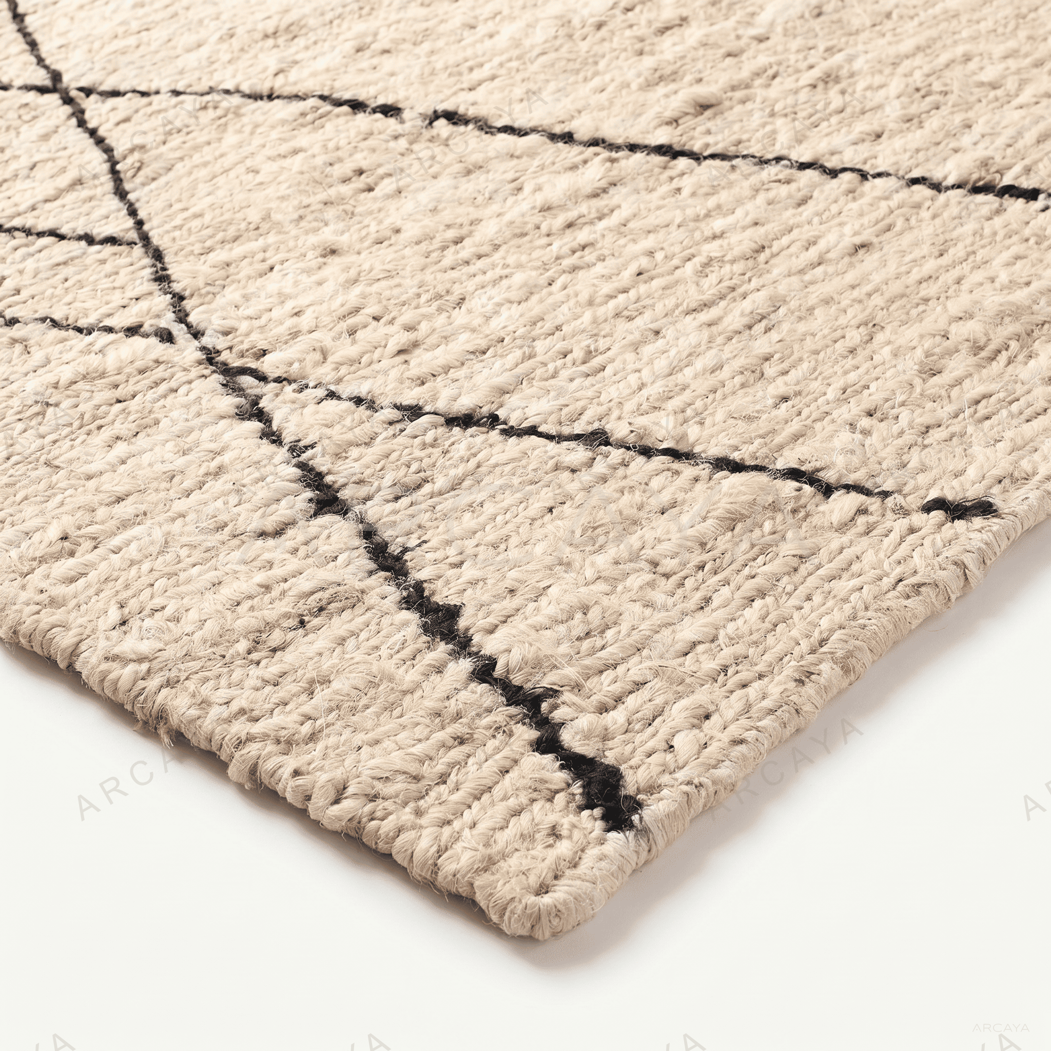 Diamond Pattern Natural Fiber Area Rug